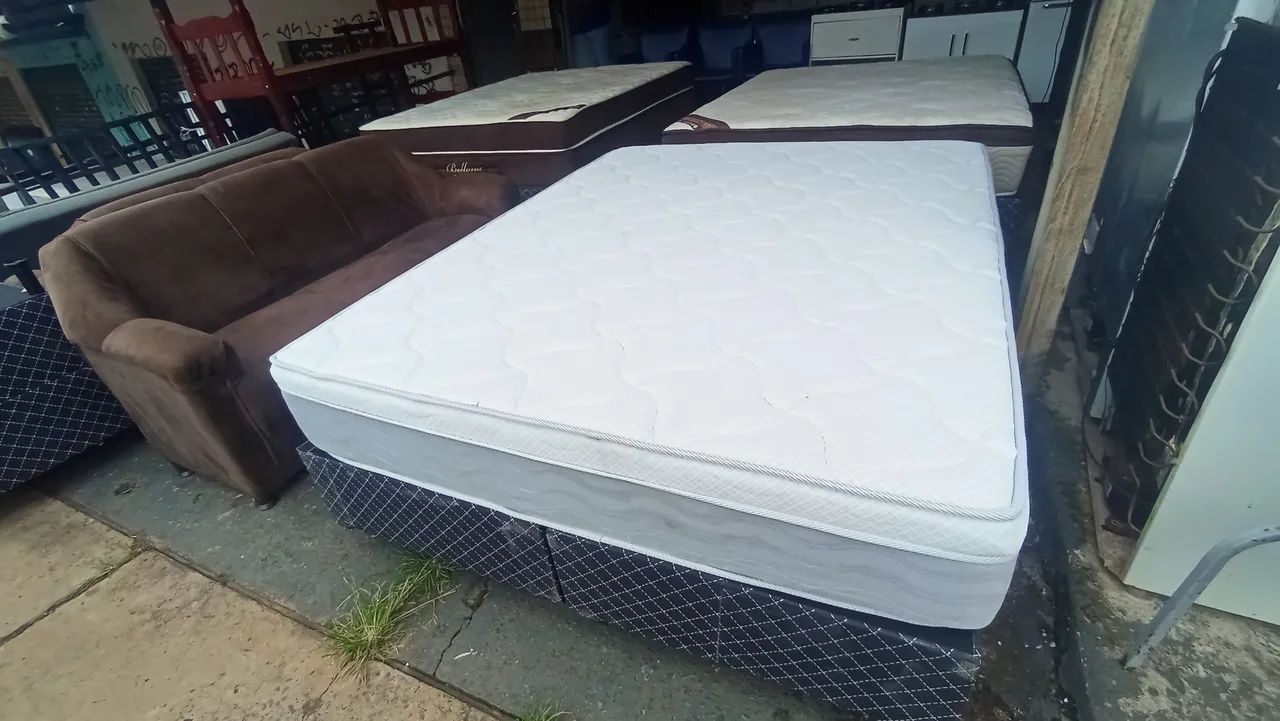 Cama box Queen size Colchão molas ensacandas bambú  - Foto 4