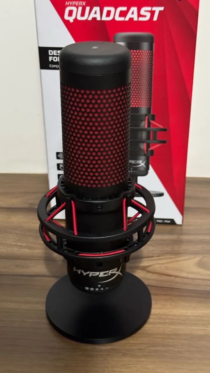 Microfone HyperX QuadCast USB Gamer - Impecável + Caixa - Foto 3