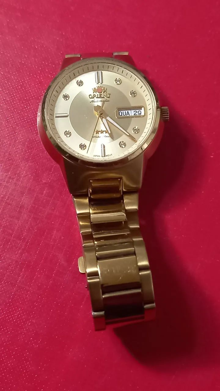 Lindo relógio orient automatico banhado a ouro  - Foto 3