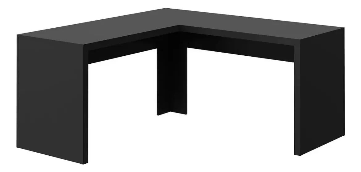 MESA DE ESCRITÓRIO ?L? preta - Foto 2
