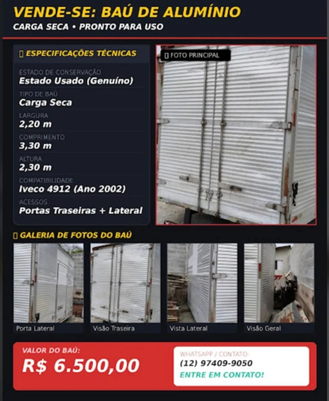 Baú carga seca 