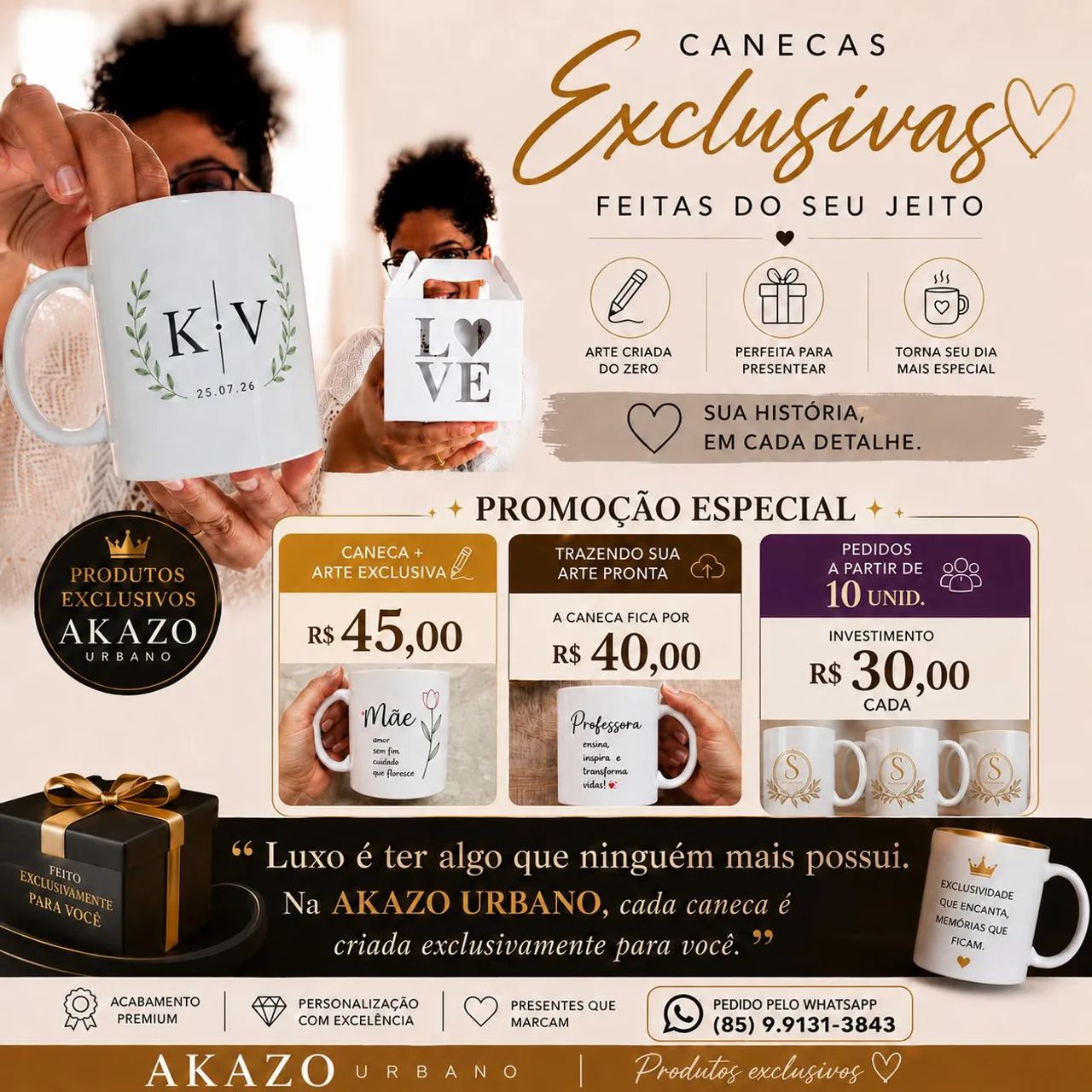 Presentes exclusivo renda extra arte canecas