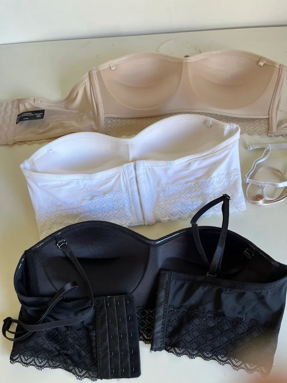 Conjunto 03 soutiã tomara que caia importado com alça - Foto 4