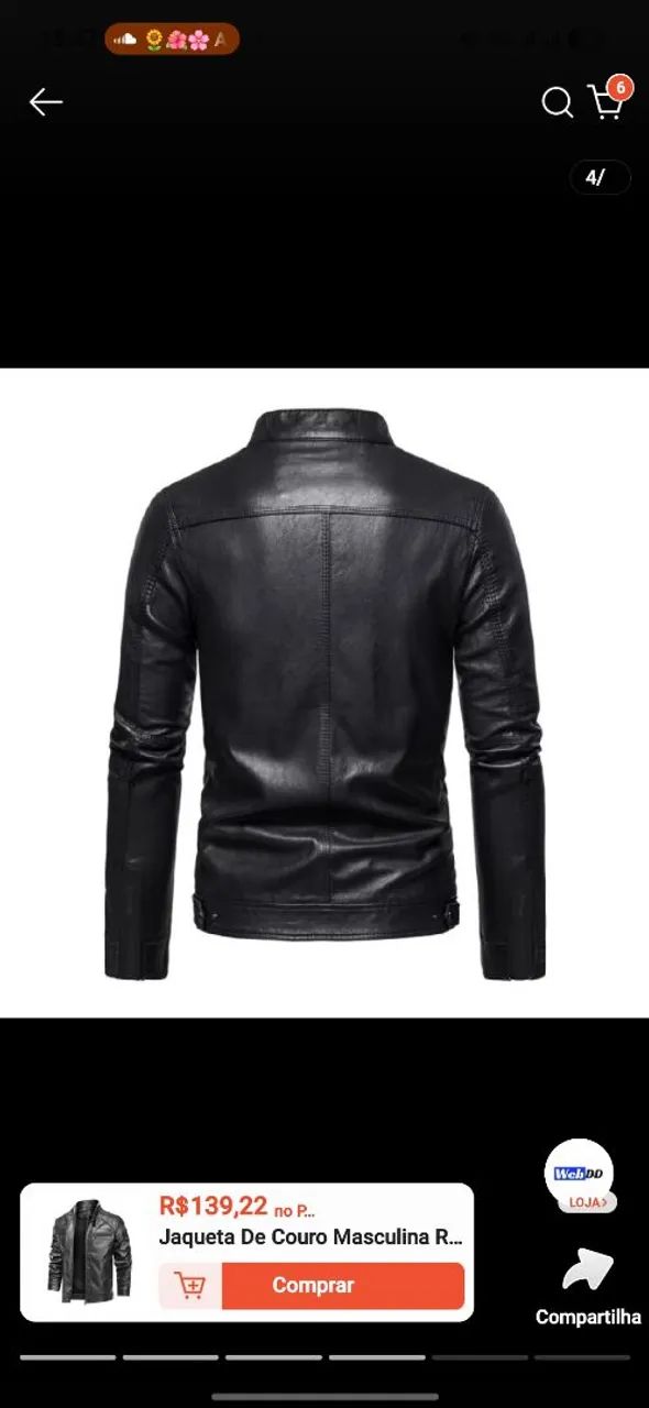 JAQUETA DE COURO MASCULINA - Foto 4