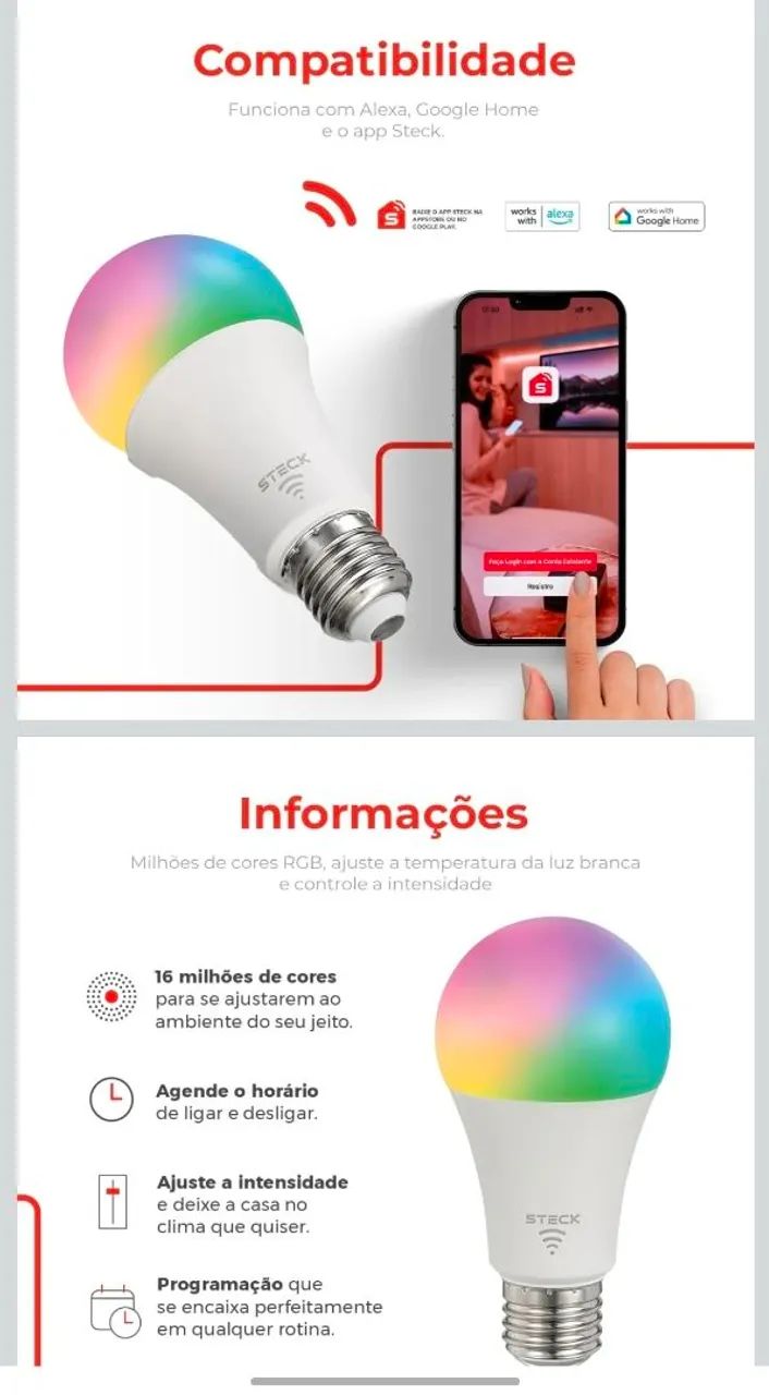 Lâmpada Inteligente  - ALEXA, GOOGLE - Foto 2
