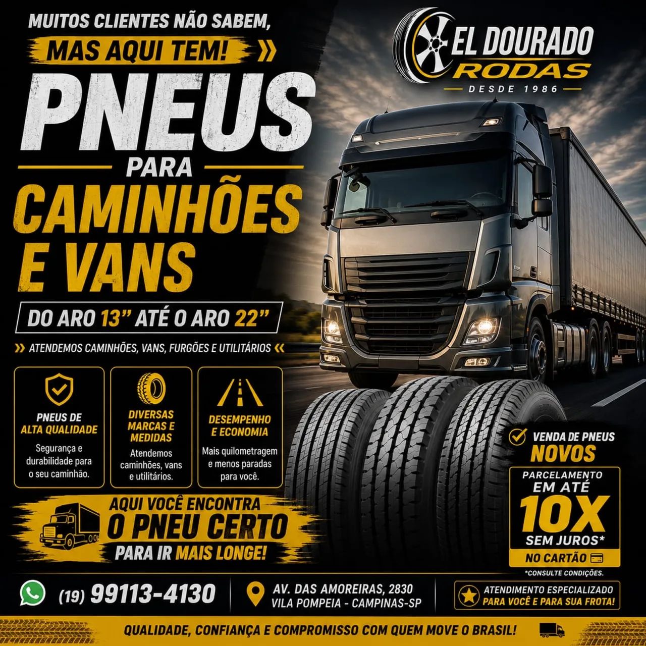Pneus para caminhão e vans