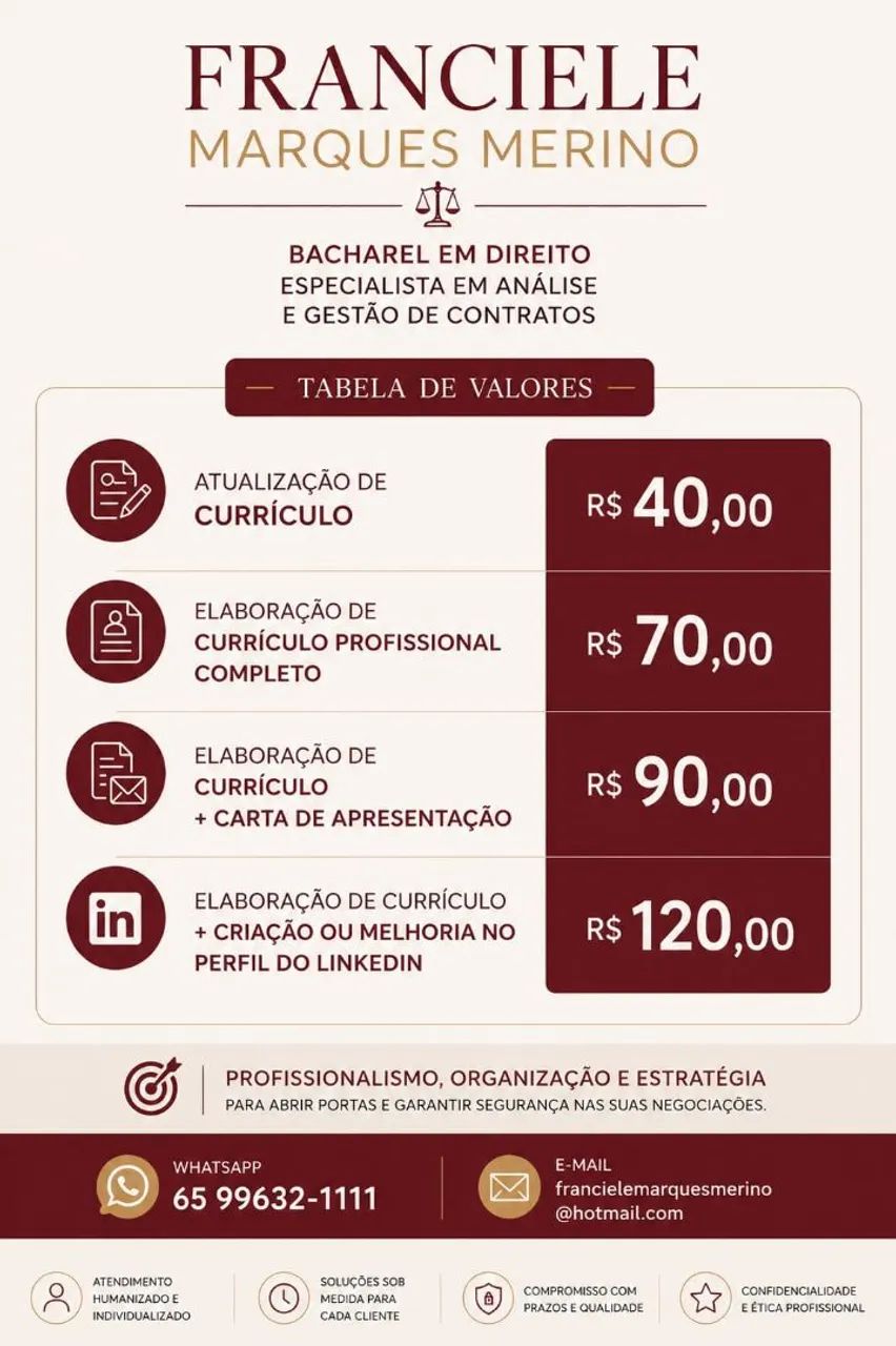 Consultoria Profissional em Currículos, Contratos e Documentação - Foto 2