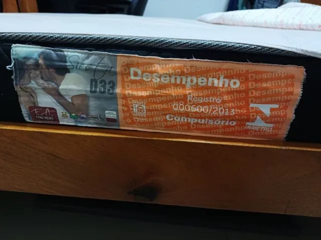 CAMA DE MADEIRA MAÇIÇA COM COLCHÃO DE CASAL SIESTA D33 - Foto 2