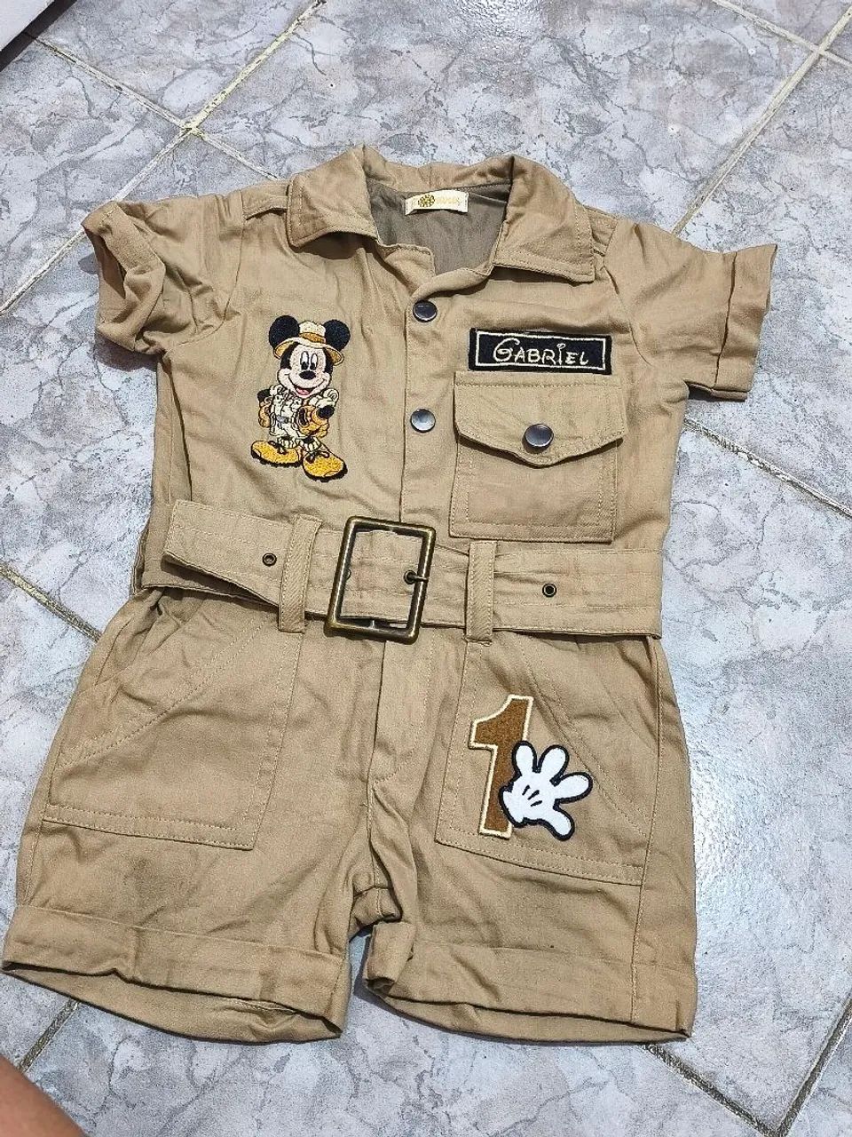 Roupa Mickey Safari Personalizada