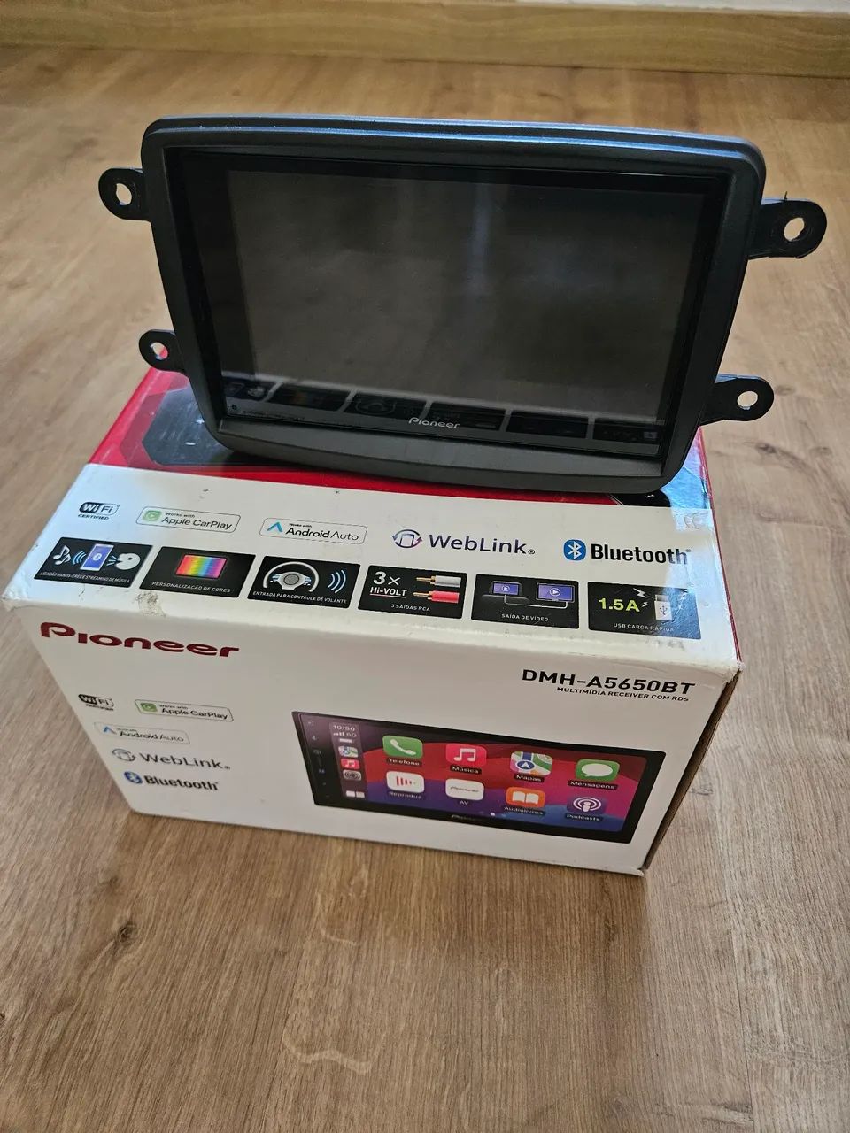 Multimidia Pionner 6,8 pol dmh-a5660bt carplay e Android auto sem fio