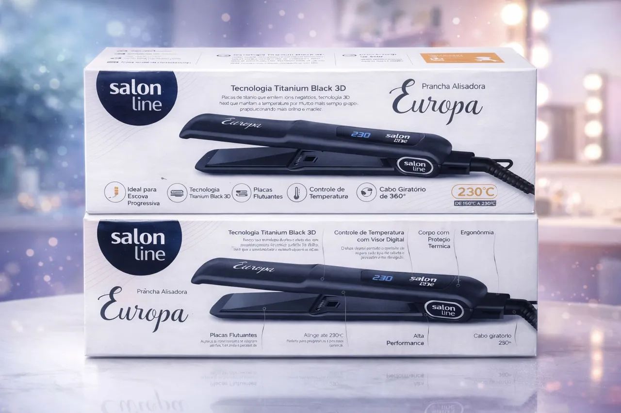 Prancha Alisadora Europa Salon Line Titanium Black 3D