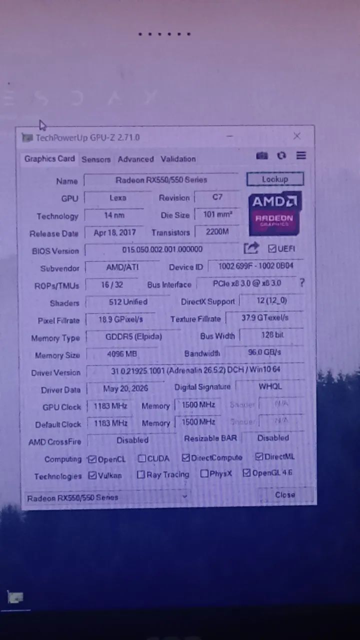 Rx 550 4gb 128 bits