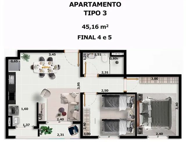 Apartamento Zona Norte 2 quartos c/ suíte - Foto 4