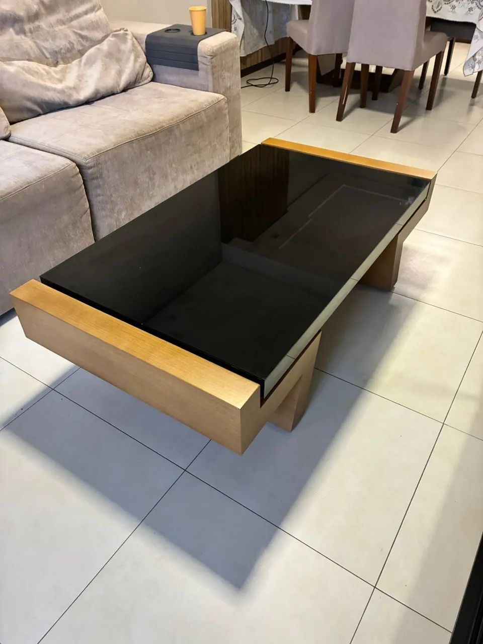 Centro de sala | Vidro e Madeira - Foto 4