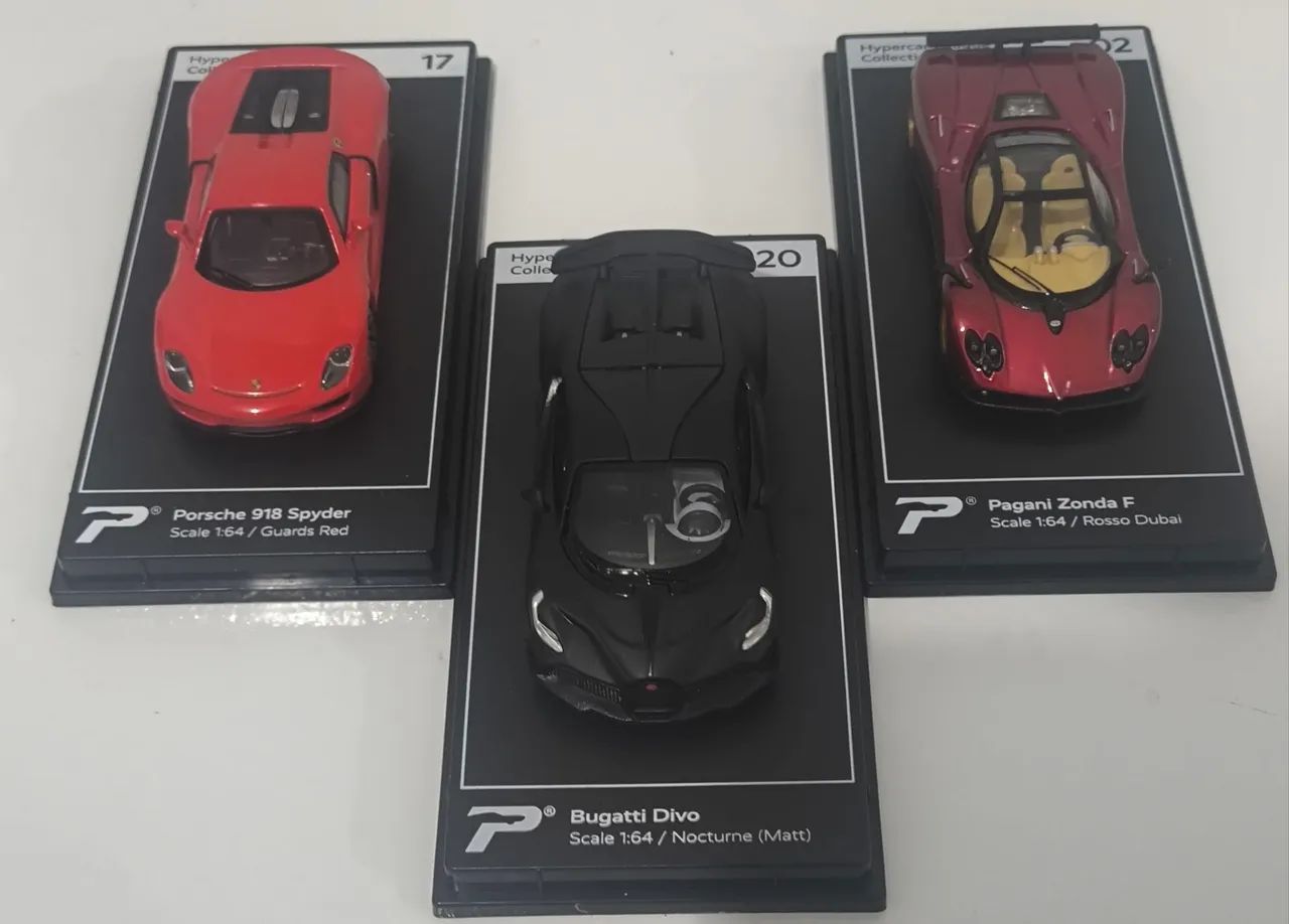 Hot Wheels/Postercars Porche, Bugatti e Pagani 