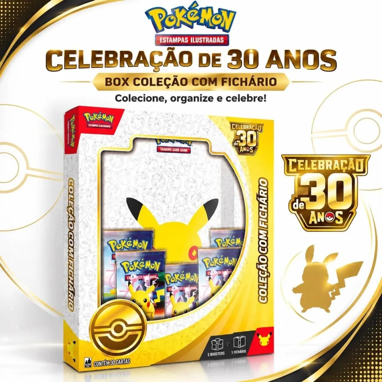 Fichario + 5 Pacotes - 30 anos Pokémon Celebrações - Foto 2
