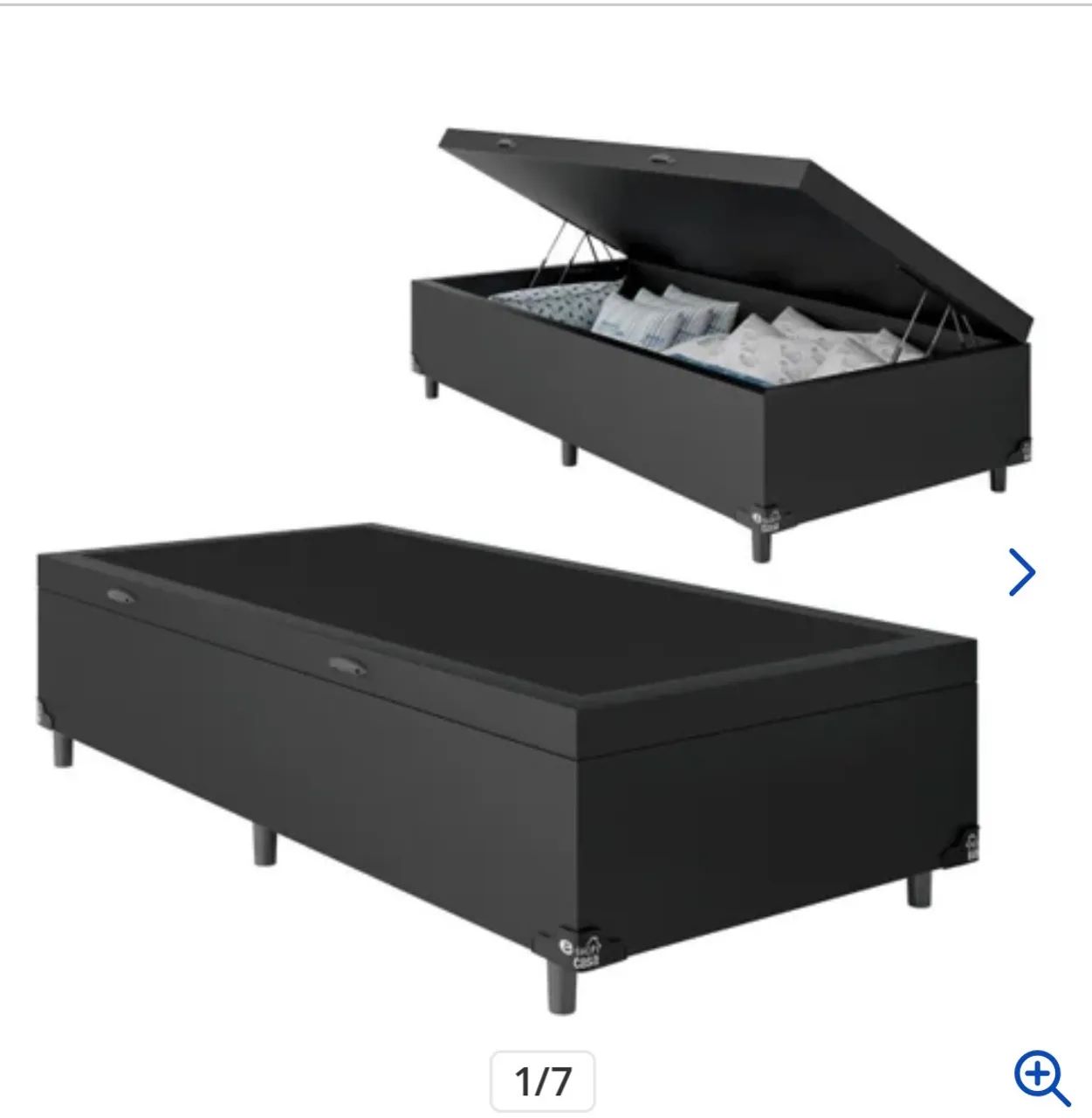 Cama box com baú de solteiro + colchão 