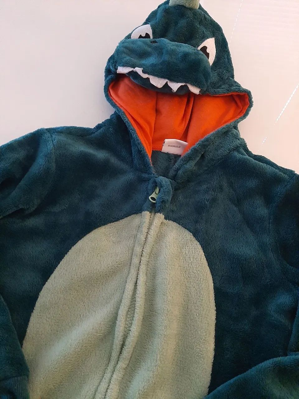 Macacão fantasia pijama dinosauro jacaré verde 10 anos infantil 