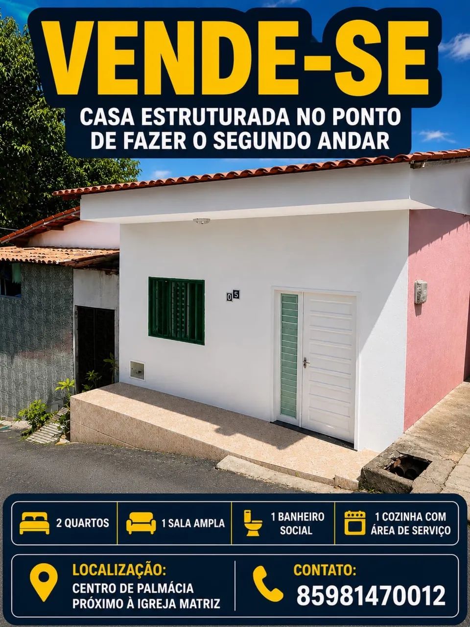 Vendo casa no centro de palmácia próximo à igreja matriz - Foto 4