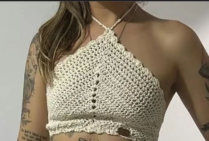 Cropped de crochê