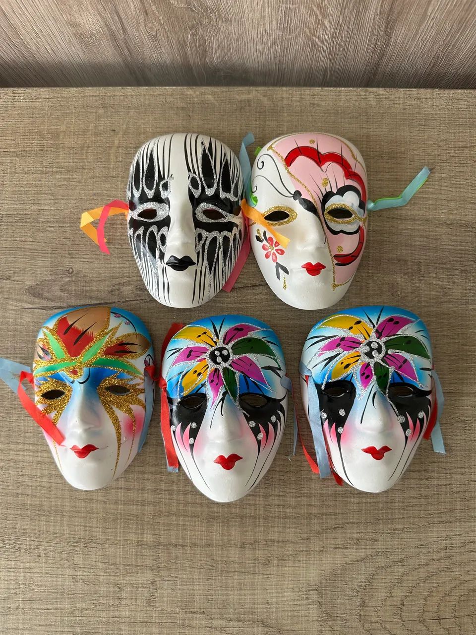 Kit 5 Máscaras Venezianas Importadas Decoração Clássica Elegante Campinas-sp 