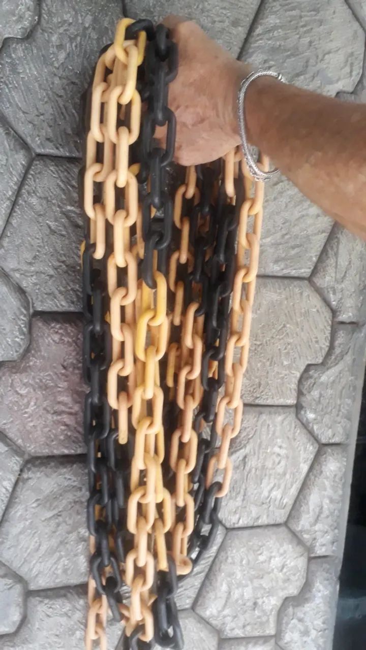 Corrente Plastica Amarelo e Preto - Foto 2