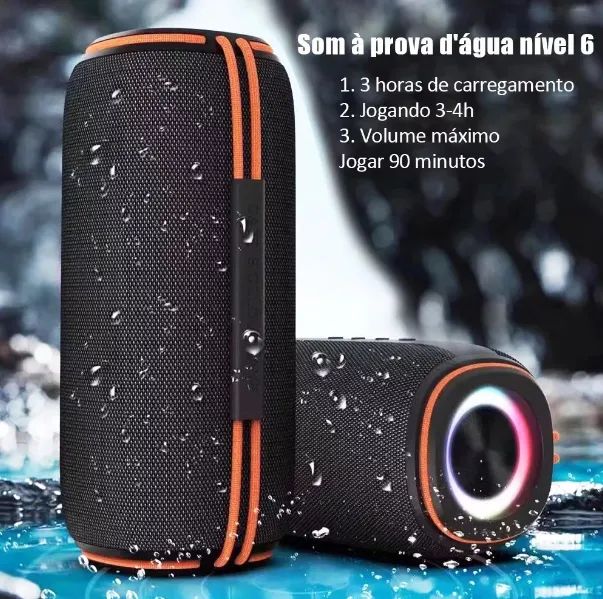 Caixa de Som Bluetooth 60w Bass Boost Resistente a Agua Com Alça IPX6 - Foto 5