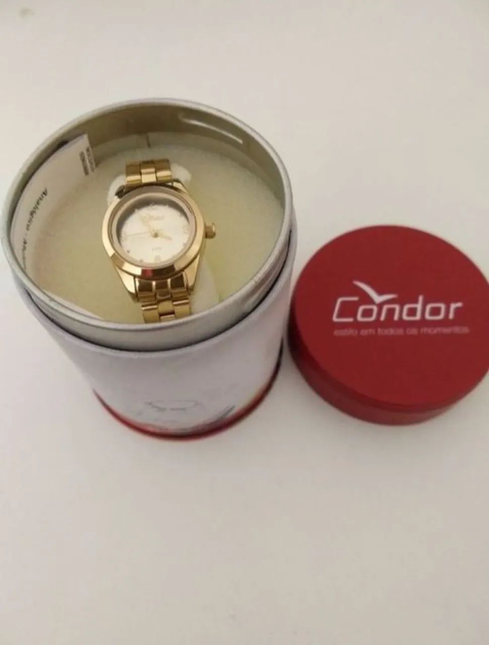 Relógio feminino dourado condor 