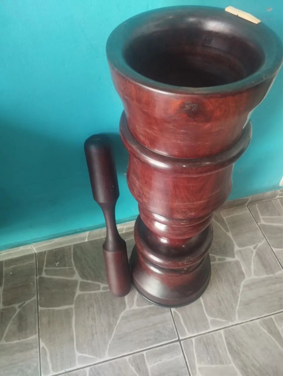Pilão de madeira maciça 