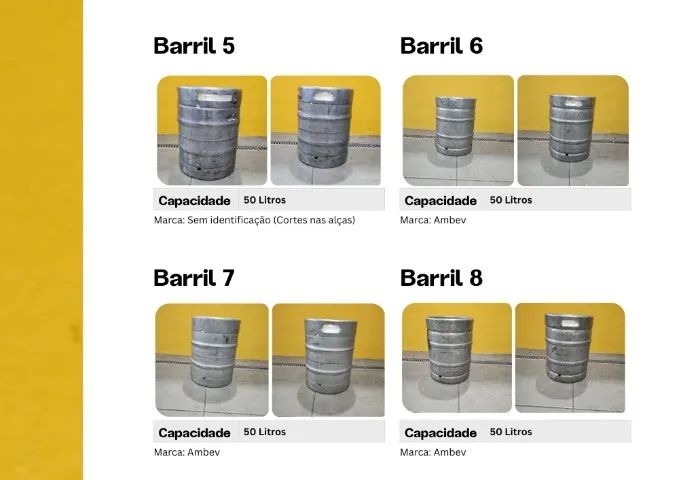 Barril chopp inox - Lote com 23 barris