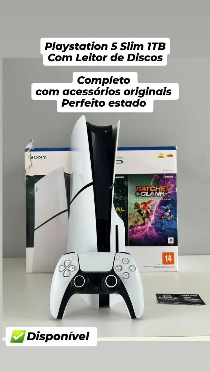Playstation 5 Slim 1TB com Leitor (Aceito Cartão)