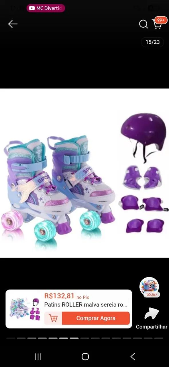 Patins Roller sereia 