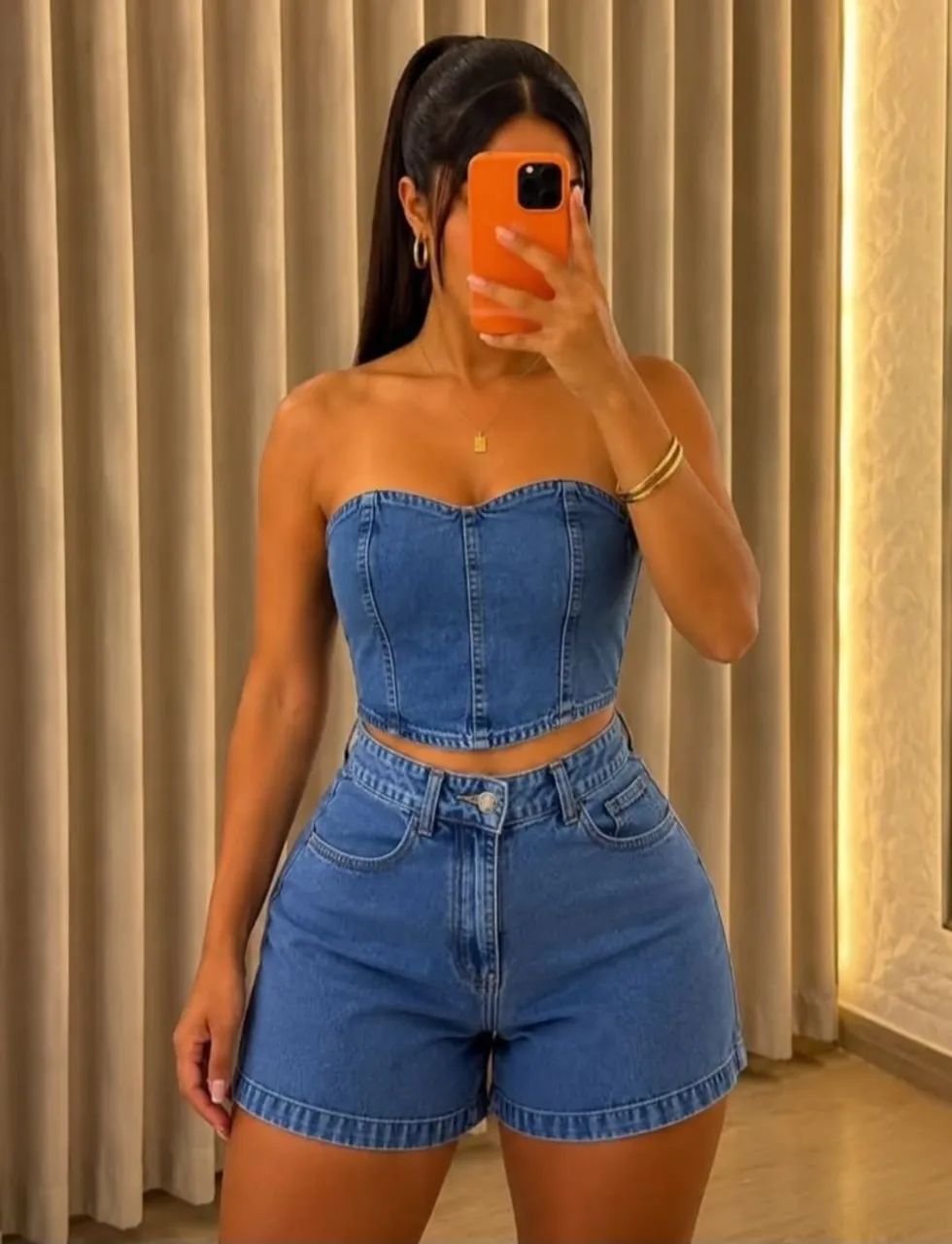 Short e Conjuntos Jeans Confortáveis e Comportados - Foto 3