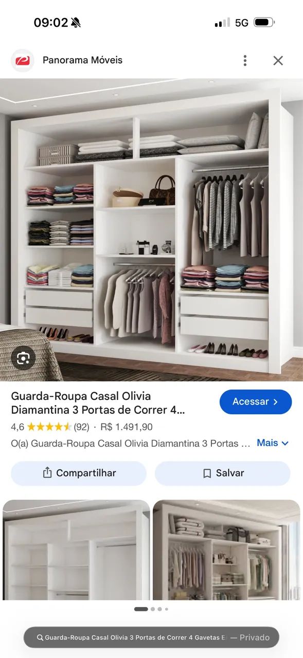 Guarda roupa casal com espelho  - Foto 2