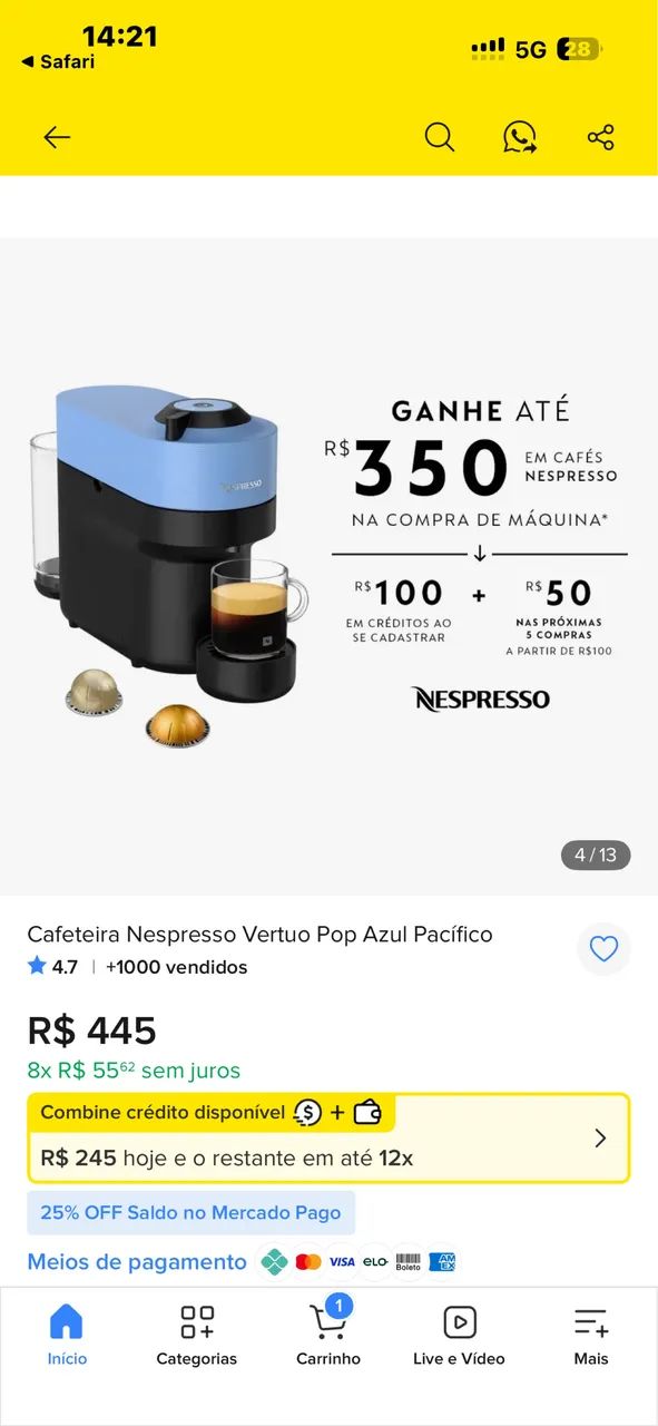 Máquina de café Nescafé