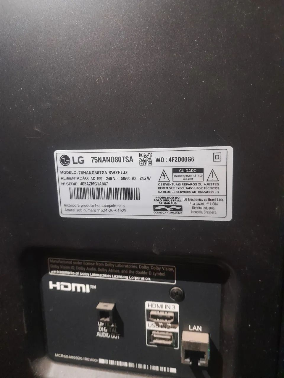 TV LG Smart  75NANO80TSA - Foto 2