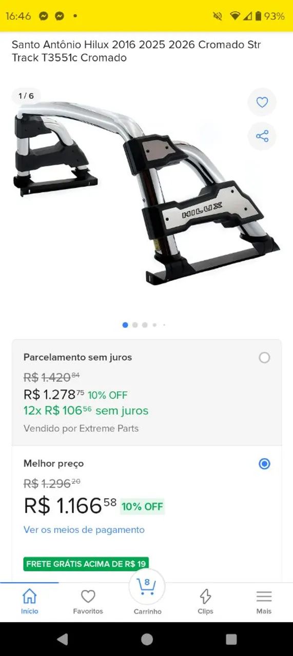 Acessório carro Engate e Santo Antonio Hilux  - Foto 2