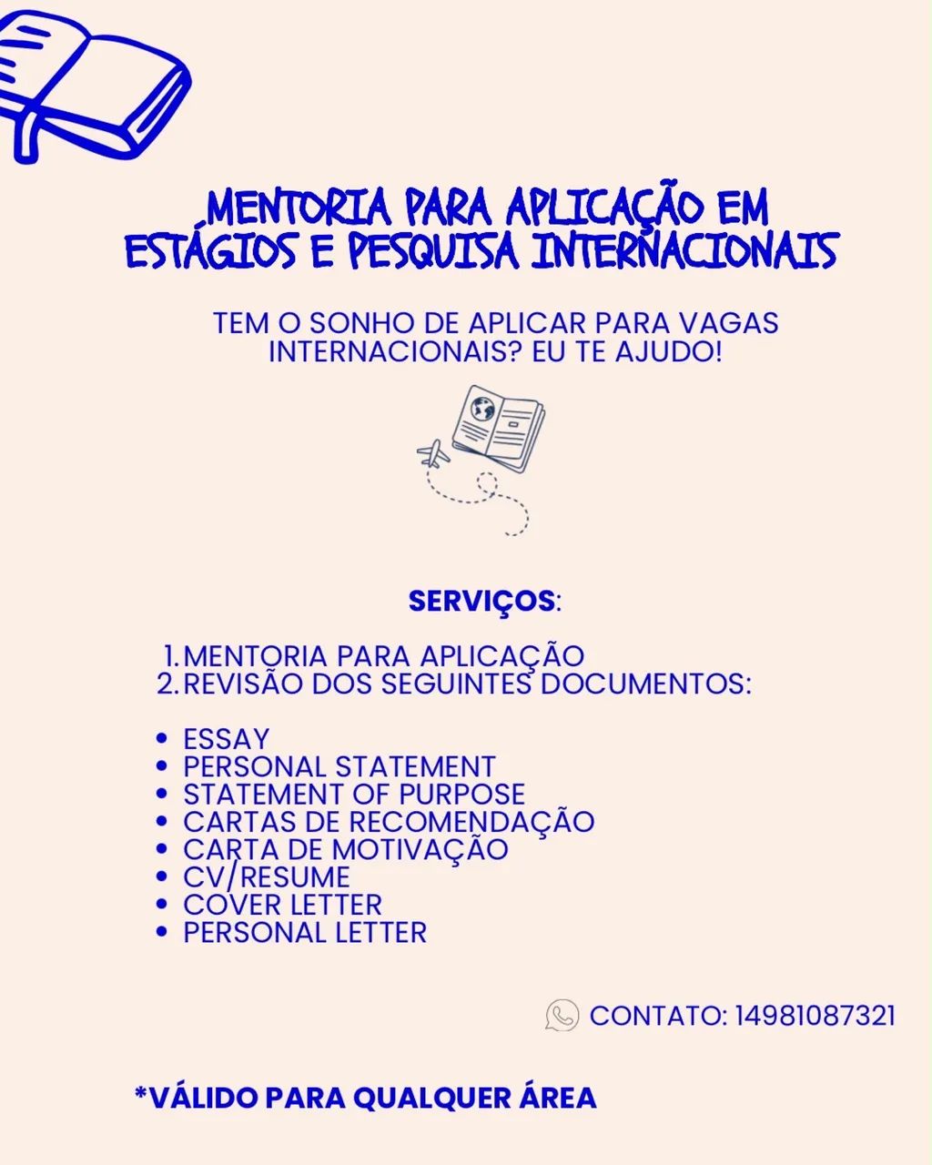 Mentoria para aplicação de vagas internacionais 