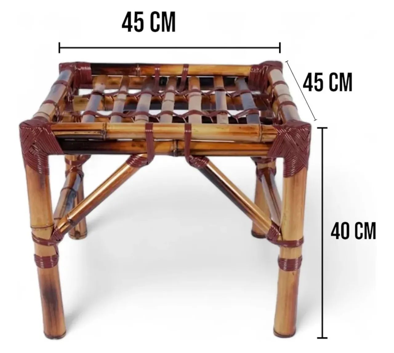 Mesa De Centro Bambu Natural Resistente Decorativa - Foto 2