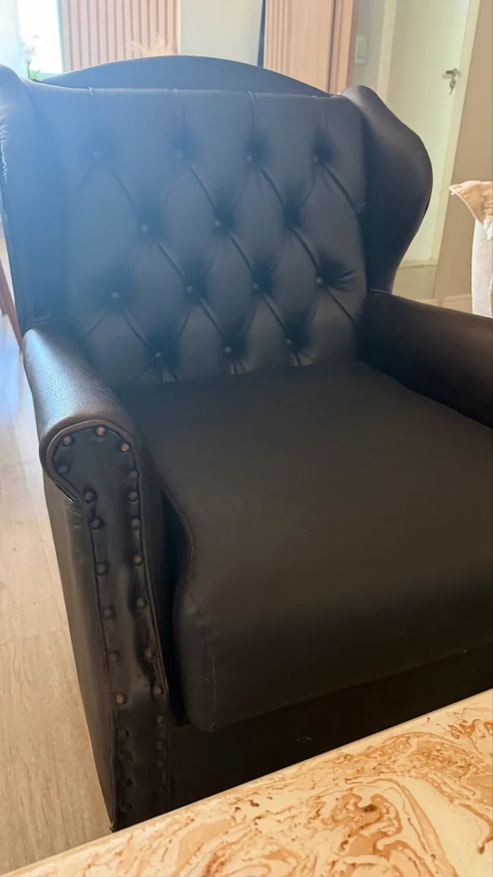 sofá Chesterfield 4 lugares e poltrona  - Foto 4