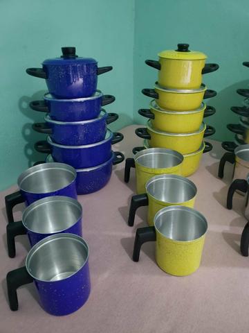 Kit de panela de alumínio e leiteiras - Foto 2