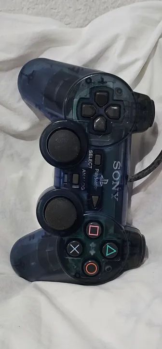 CONTROLE SONY TRANSLÚCIDO ORIGINAL PS2 IMPECÁVEL PARA COLECIONADORES - Foto 4