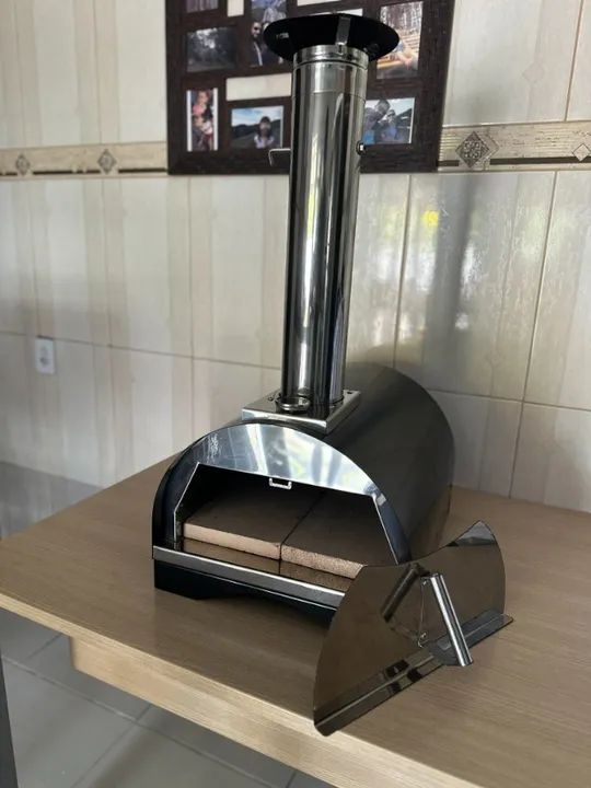 Forno de Pizza portátil a Lenha /Pellet Preto - Foto 4