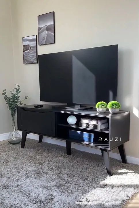 Rack Preto Retrô - Para até 60 polegadas 64319601566465120