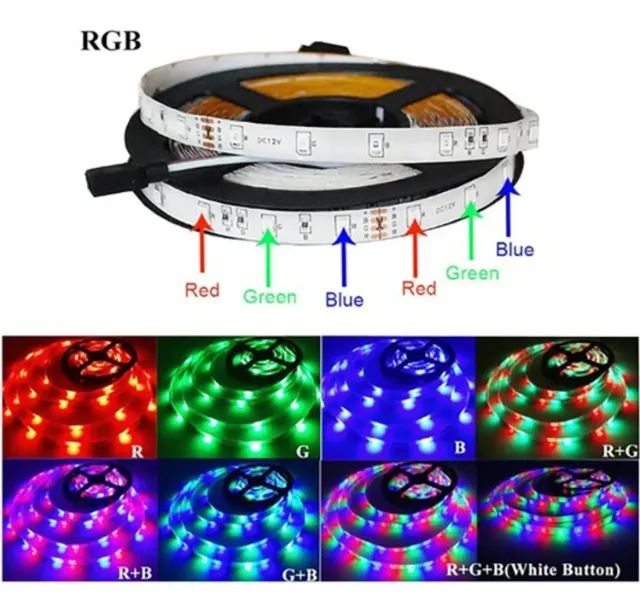Fita  Faixa De Led Strip 5m 12w 5v C/controle Rgb5050 Coba - Foto 3