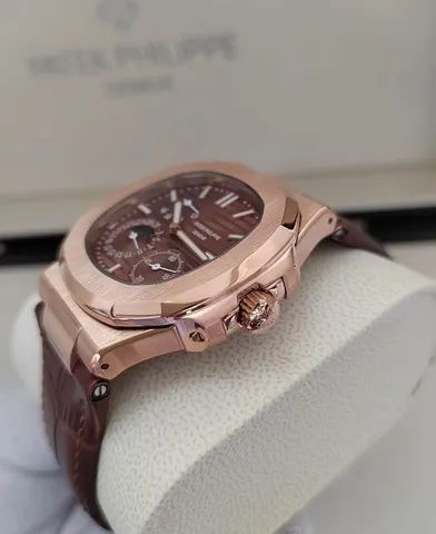 Relogio Patek PhilIppe Nautilus Moonphase Couro  - Foto 3