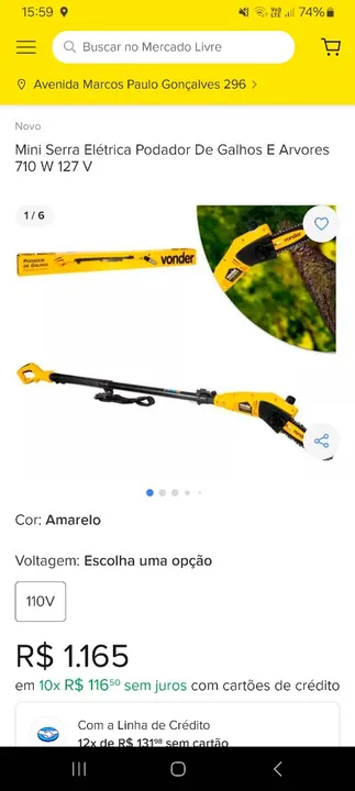Mini Serra Elétrica Podador De Galhos E Arvores 710 W 127 V