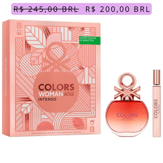 Kit Perfume Feminino Benetton Colors Woman Rose - Intenso Eau de Parfum 80ml