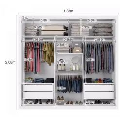 Guarda Roupa Bahia Casal 3 Portas de Correr e 4 Gavetas Branco - Foto 4