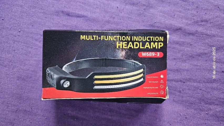 Lanterna de Cabeça Led W689-3 a Bateria Interna Sem Cabo Usb-C!